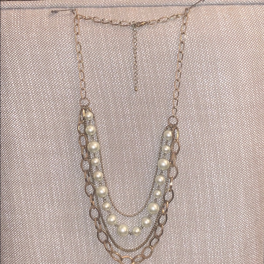 Bloomingdales Aqua Layered Gold Statement Necklace